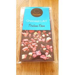 Tablette lait pralines roses 100 g